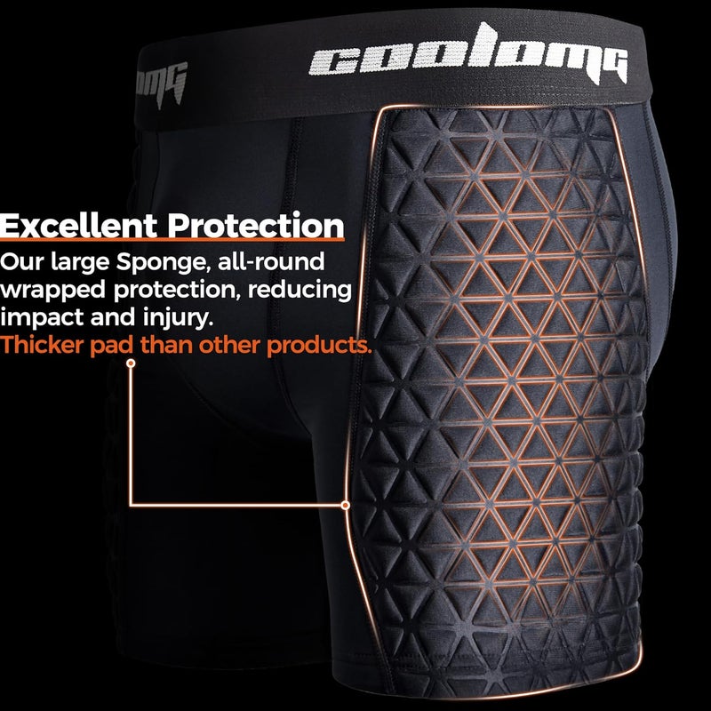 COOLOMG Mens Baseball Sliding Shorts with Athletic Cup Padded Slider Shorts for Softball Football Lacrosse Field Hockey - Image 3